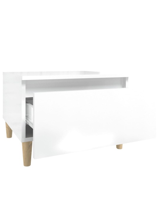 Odkládací stolky 2 ks lesklé bílé 50x46x35 cm kompozitní dřevo