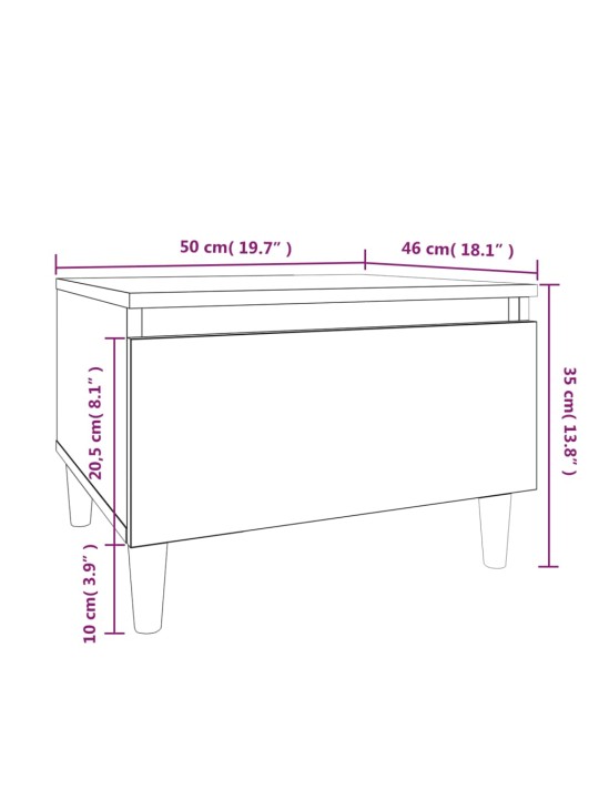 Odkládací stolky 2 ks betonově šedé 50x46x35cm kompozitní dřevo