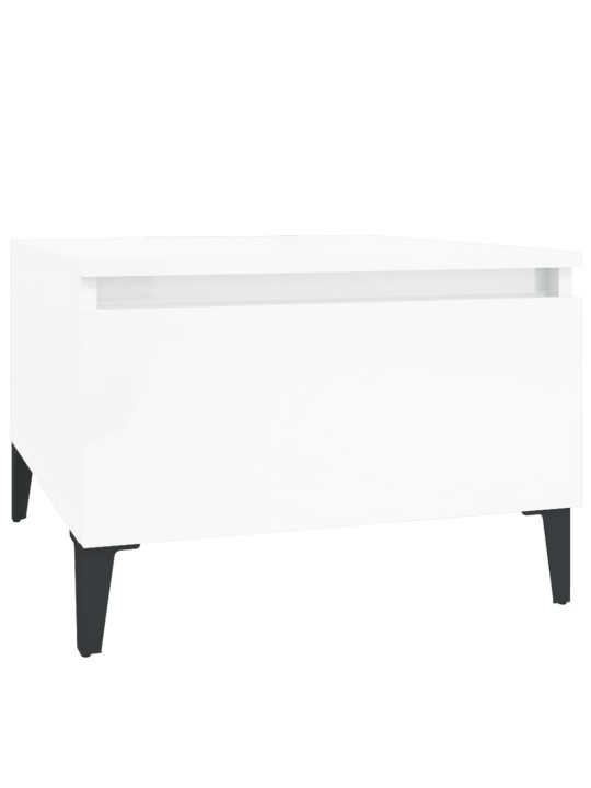 Odkládací stolky 2 ks lesklé bílé 50x46x35 cm kompozitní dřevo