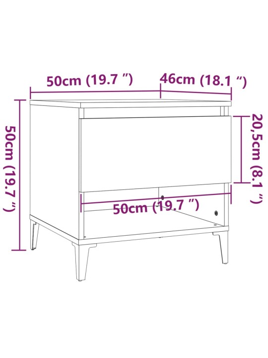 Odkládací stolky 2 ks betonově šedé 50x46x50cm kompozitní dřevo