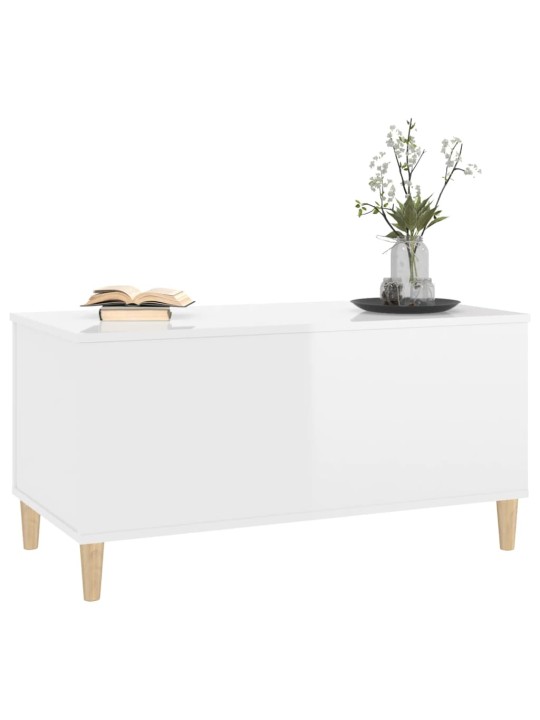 Konferenční stolek lesklý bílý 90x44,5x45 cm kompozitní dřevo