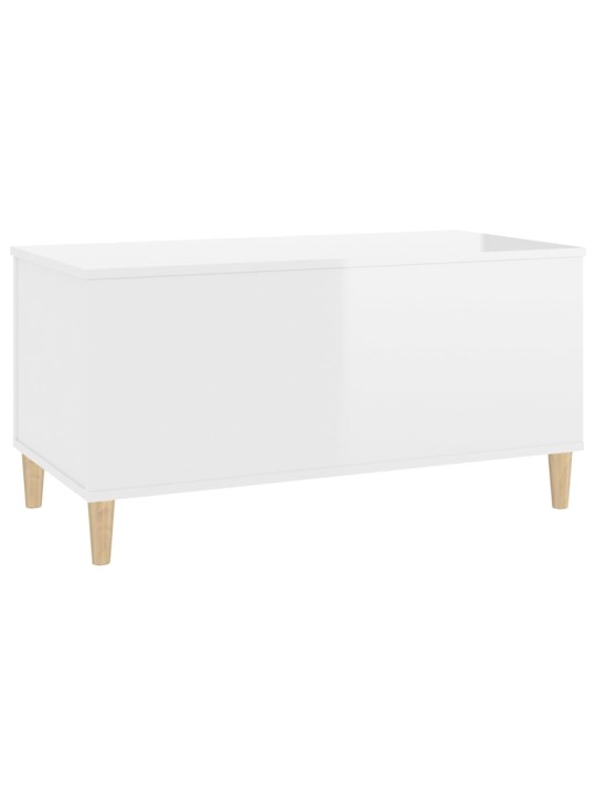 Konferenční stolek lesklý bílý 90x44,5x45 cm kompozitní dřevo