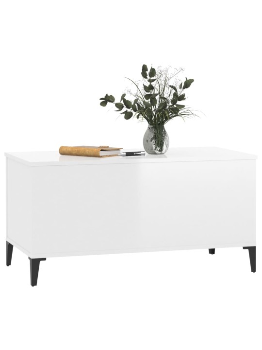 Konferenční stolek lesklý bílý 90x44,5x45 cm kompozitní dřevo
