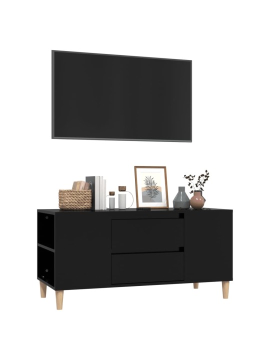 TV skříňka černá 102x44,5x50 cm kompozitní dřevo