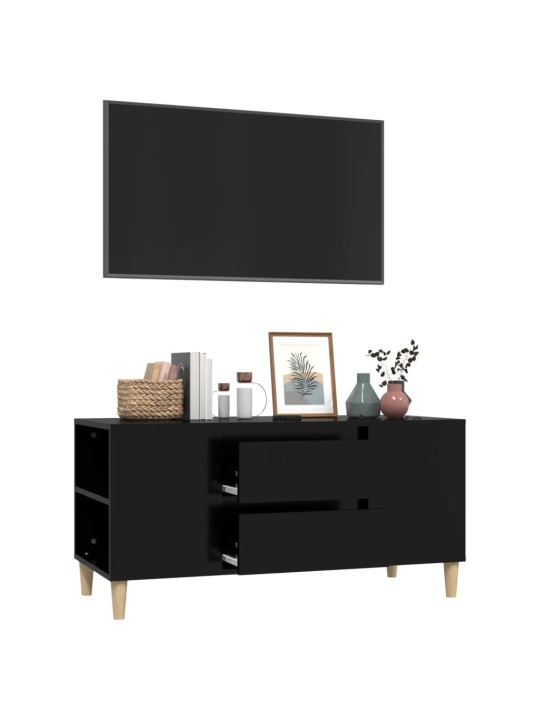 TV skříňka černá 102x44,5x50 cm kompozitní dřevo