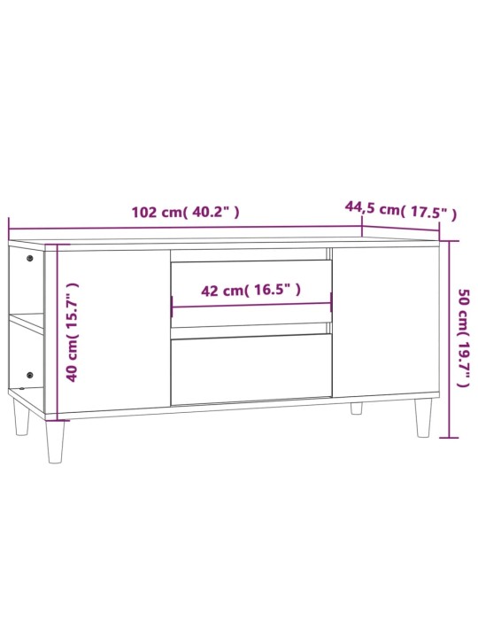 TV skříňka šedá sonoma 102x44,5x50 cm kompozitní dřevo
