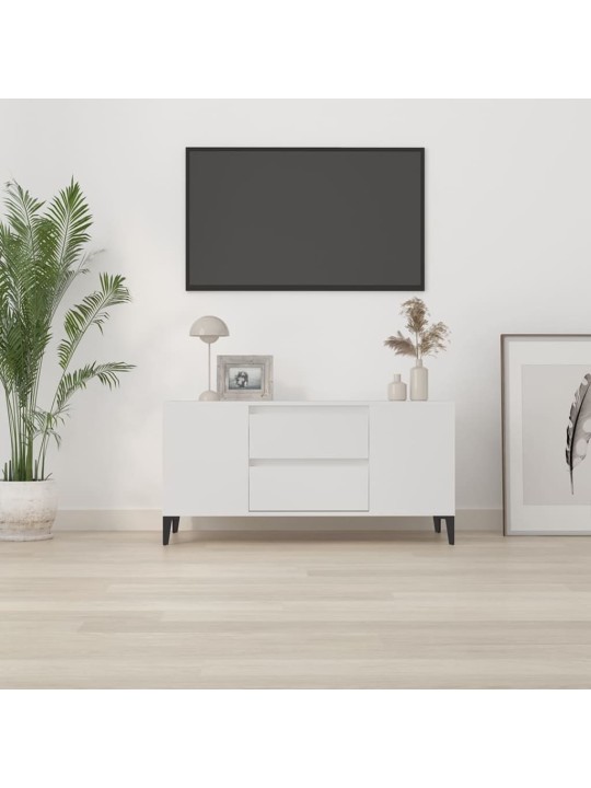 TV skříňka bílá 102x44,5x50 cm kompozitní dřevo