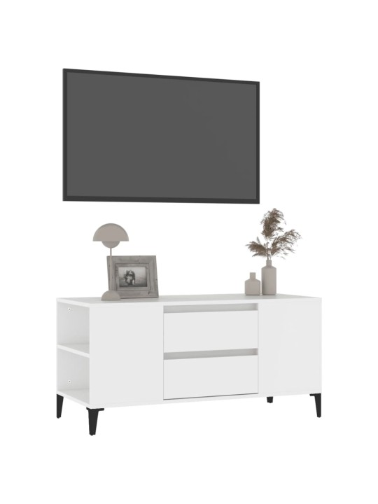 TV skříňka bílá 102x44,5x50 cm kompozitní dřevo