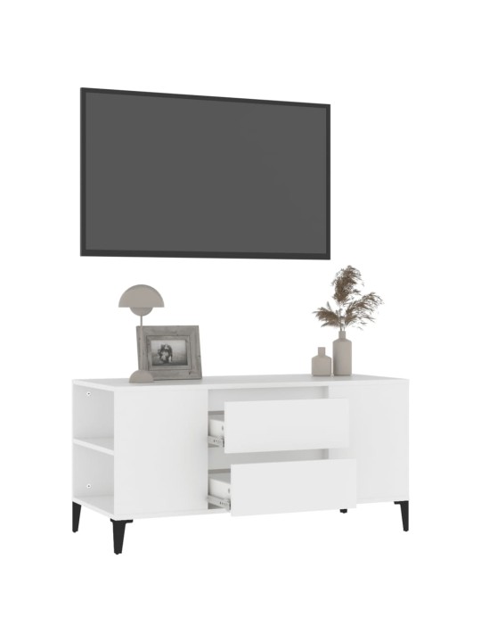 TV skříňka bílá 102x44,5x50 cm kompozitní dřevo