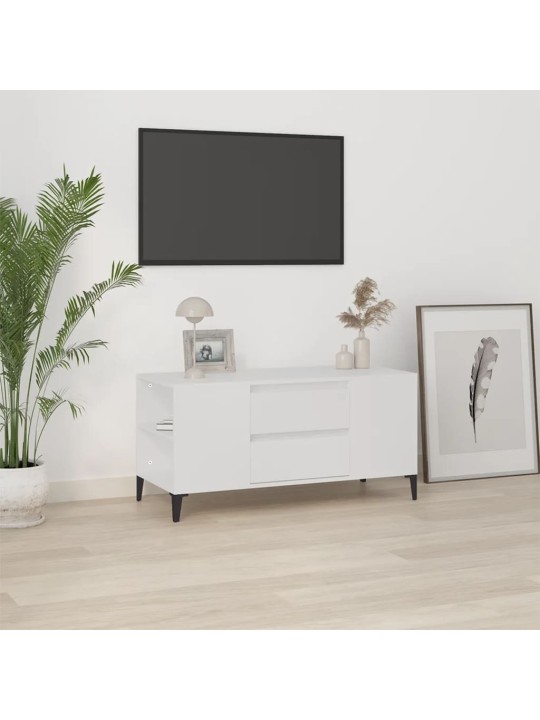 TV skříňka bílá 102x44,5x50 cm kompozitní dřevo