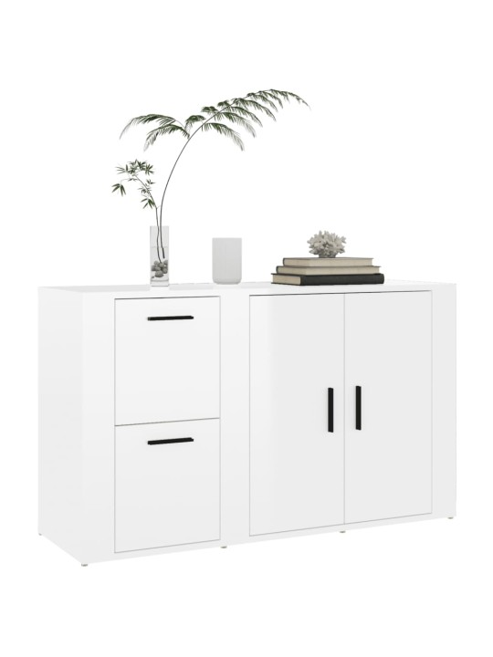 Příborník bílý s vysokým leskem 100x33x59,5 cm kompozitní dřevo