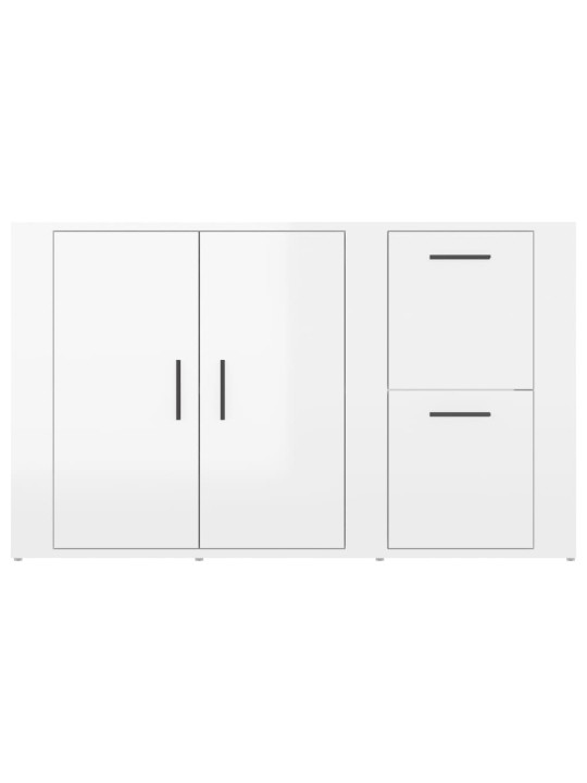 Příborník bílý s vysokým leskem 100x33x59,5 cm kompozitní dřevo