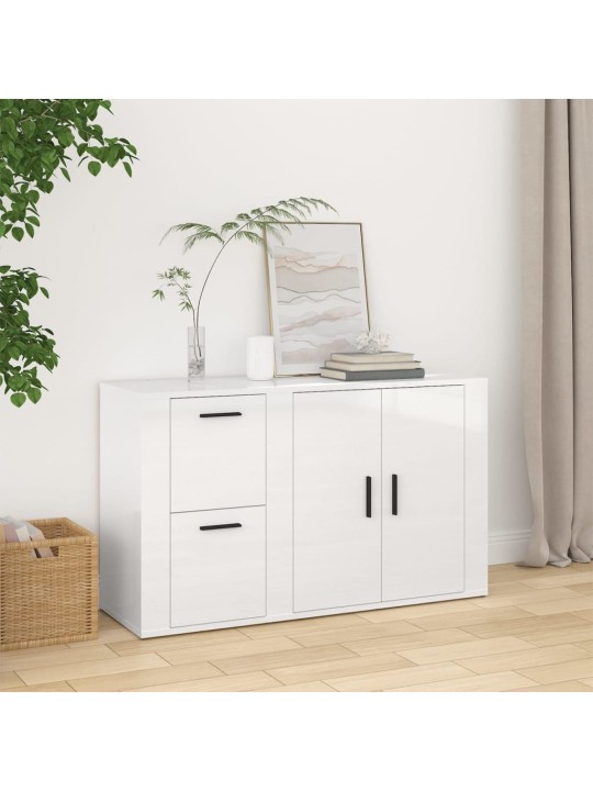 Příborník bílý s vysokým leskem 100x33x59,5 cm kompozitní dřevo