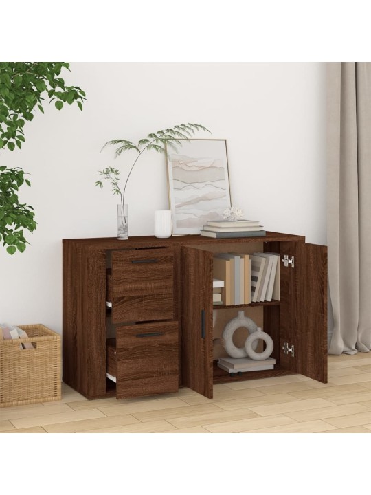 Příborník hnědý dub 100x33x59,5 cm kompozitní dřevo