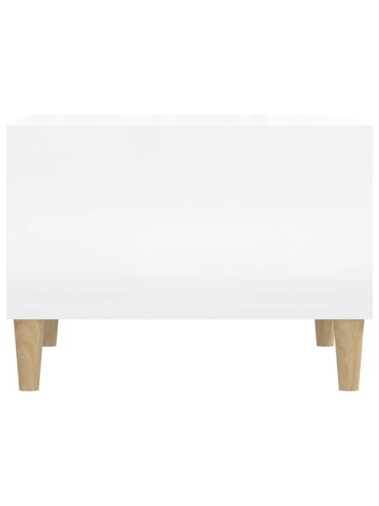 Konferenční stolek bílý s leskem 60x50x36,5 cm kompozitní dřevo
