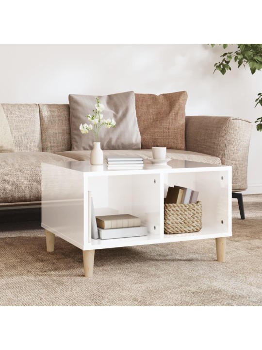 Konferenční stolek bílý s leskem 60x50x36,5 cm kompozitní dřevo