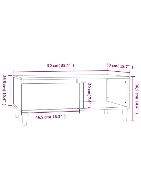 Konferenční stolek betonově šedý 90x50x36,5 cm kompozitní dřevo