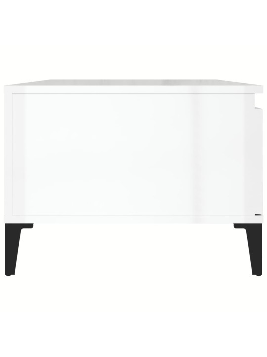 Konferenční stolek bílý s leskem 90x50x36,5 cm kompozitní dřevo