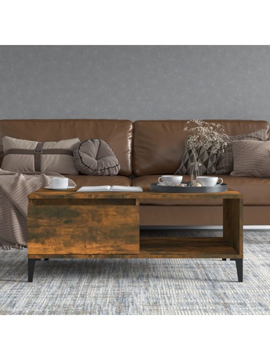 Konferenční stolek kouřový dub 90x50x36,5 cm kompozitní dřevo