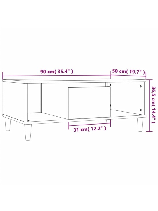 Konferenční stolek dub sonoma 90x50x36,5 cm kompozitní dřevo