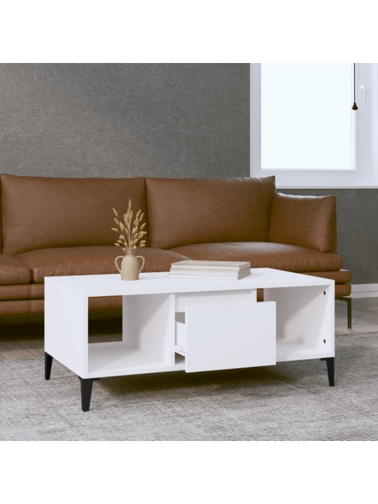 Konferenční stolek bílý 90 x 50 x 36,5 cm kompozitní dřevo