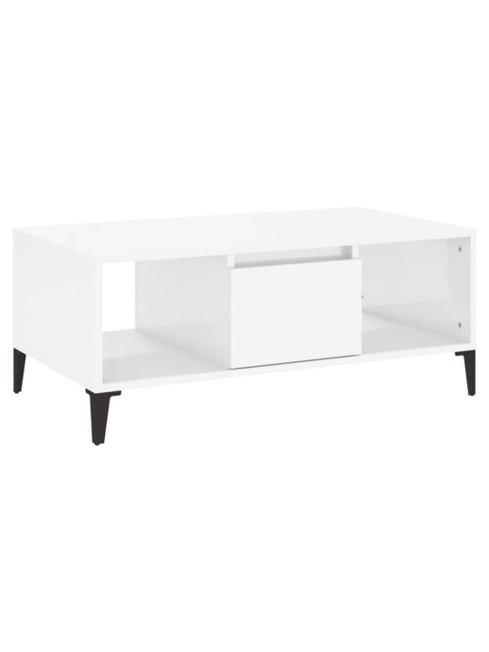 Konferenční stolek bílý s leskem 90x50x36,5 cm kompozitní dřevo