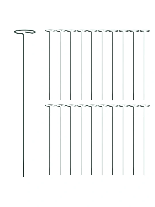 Tyčky k rostlinám 20 ks tmavě zelené 40 cm ocel