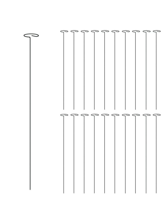 Tyčky k rostlinám 20 ks tmavě zelené 61 cm ocel