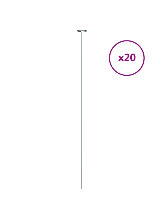 Tyčky k rostlinám 20 ks tmavě zelené 91 cm ocel