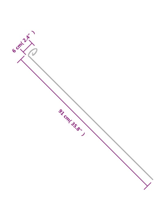 Tyčky k rostlinám 20 ks tmavě zelené 91 cm ocel
