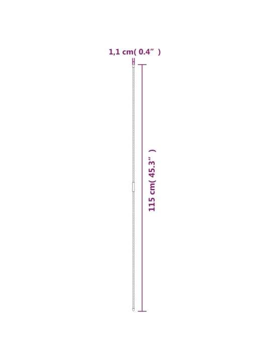 Tyčky k rostlinám 30 ks zelené 115 cm ocel