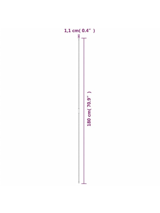 Tyčky k rostlinám 30 ks zelené 180 cm ocel
