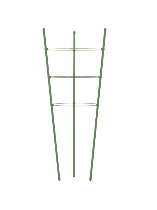 Opory pro zahradní rostliny se 3 kroužky 5 ks zelené 60 cm ocel