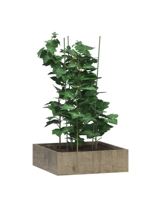 Opory pro zahradní rostliny se 3 kroužky 5 ks zelené 75 cm ocel