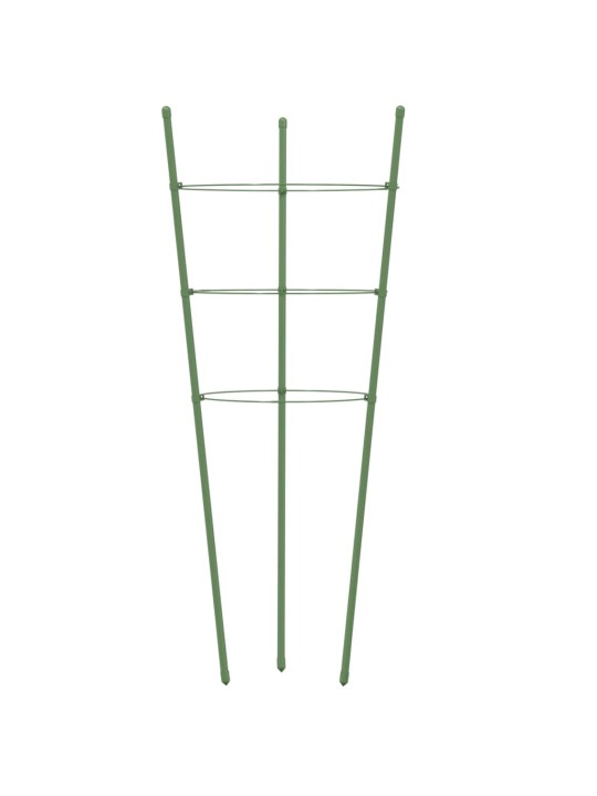Opory pro zahradní rostliny se 3 kroužky 5 ks zelené 75 cm ocel