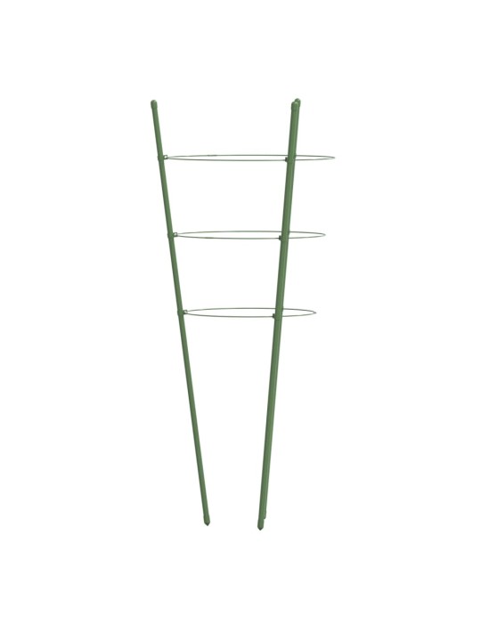 Opory pro zahradní rostliny se 3 kroužky 5 ks zelené 75 cm ocel