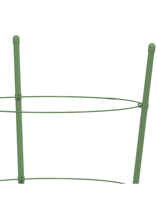 Opory pro zahradní rostliny se 3 kroužky 5 ks zelené 75 cm ocel
