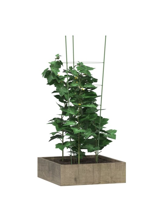 Opory pro zahradní rostliny se 4 kroužky 5 ks zelené 90 cm ocel