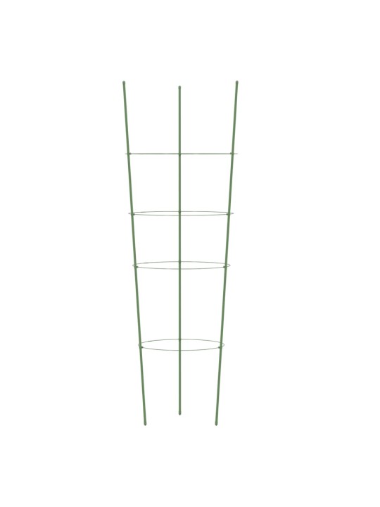 Opory pro zahradní rostliny se 4 kroužky 5 ks zelené 90 cm ocel