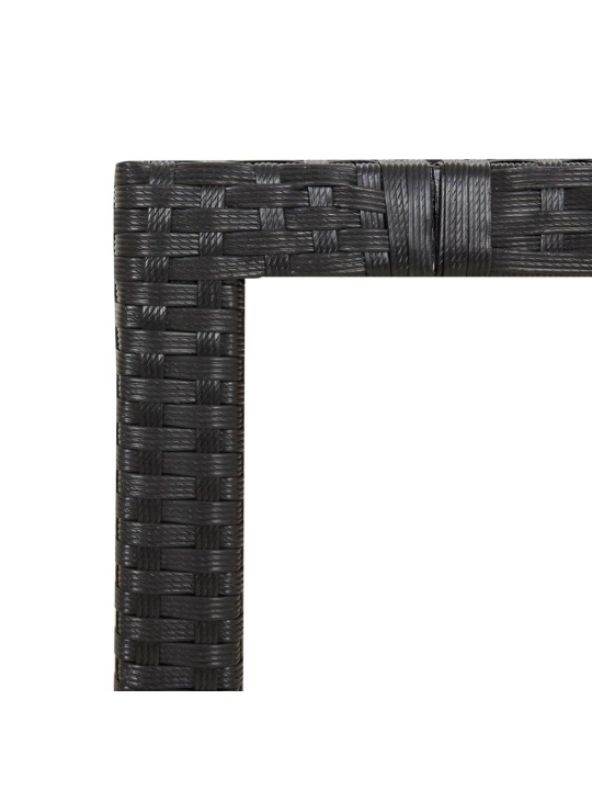 Zahradní stůl s dřevěnou deskou černý polyratan masivní akácie