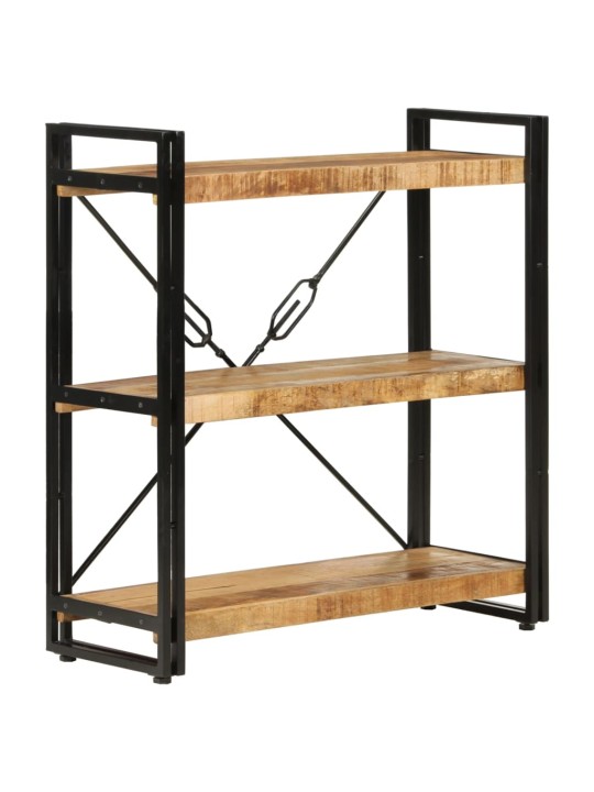 Knihovna se 3 policemi 77x30x80 cm masivní mangovník a železo