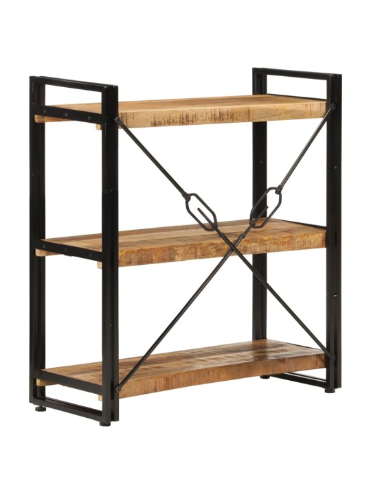 Knihovna se 3 policemi 77x30x80 cm masivní mangovník a železo