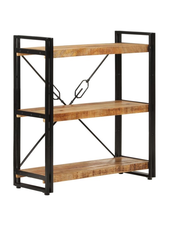 Knihovna se 3 policemi 77x30x80 cm masivní mangovník a železo