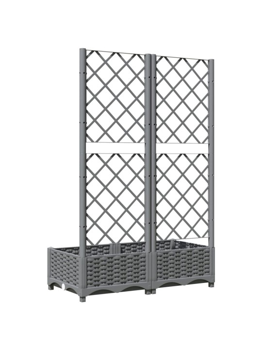 Zahradní truhlík s treláží světle šedý 80 x 40 x 121,5 cm PP