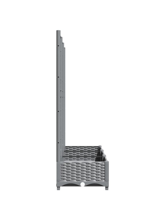 Zahradní truhlík s treláží světle šedý 120 x 40 x 121,5 cm PP