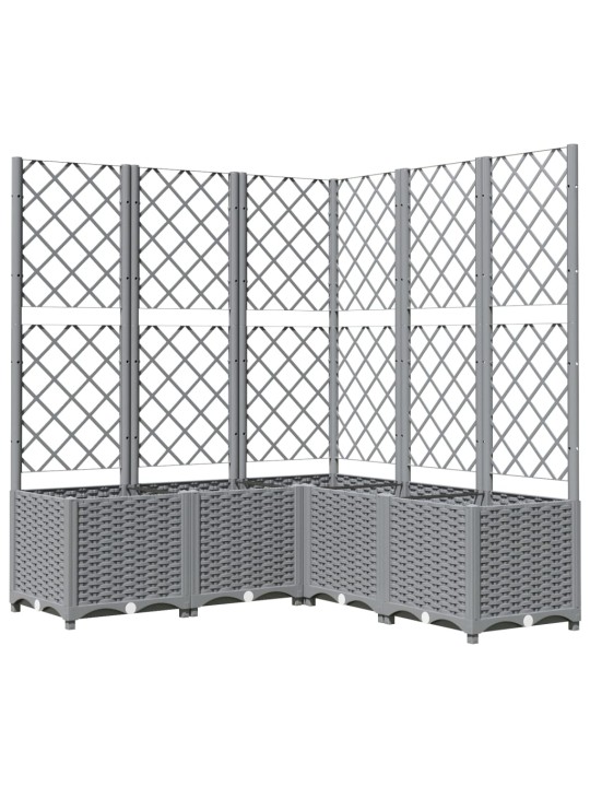 Zahradní truhlík s treláží světle šedý 120 x 120 x 136 cm PP