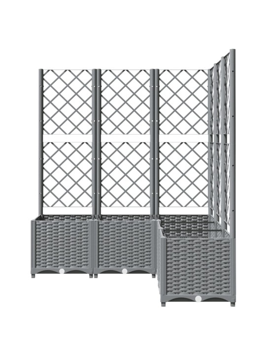 Zahradní truhlík s treláží světle šedý 120 x 120 x 136 cm PP