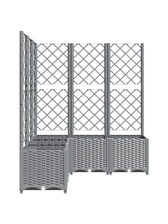 Zahradní truhlík s treláží světle šedý 120 x 120 x 136 cm PP