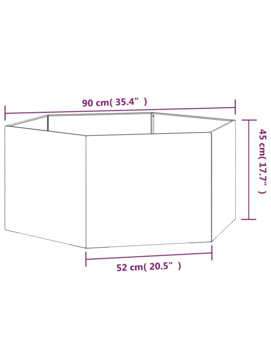 Truhlík rezavý 90 x 90 x 45 cm cortenová ocel