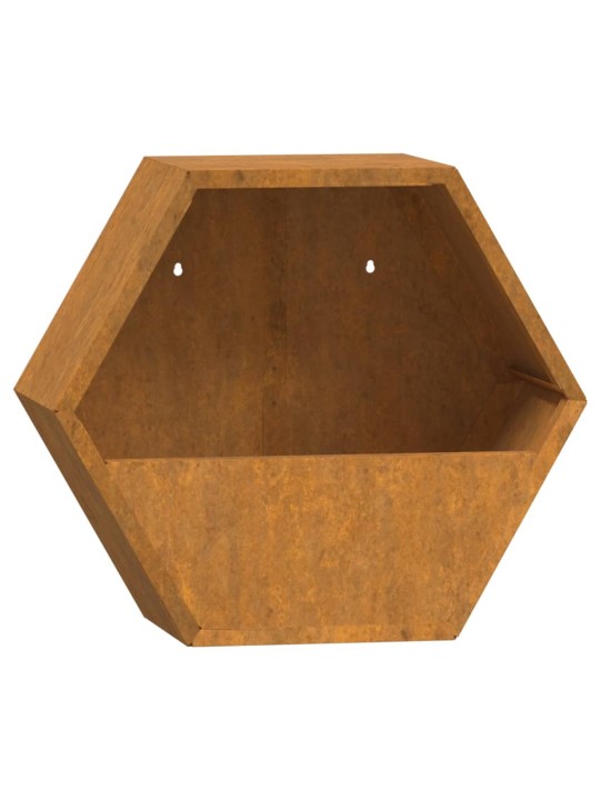 Nástěnné květináče 2 ks rezavé cortenová ocel 30 x 10 x 25 cm